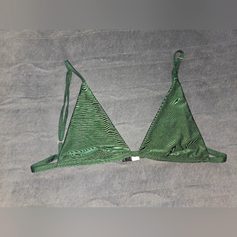 Green Triangle Bikini Top Back Clasp